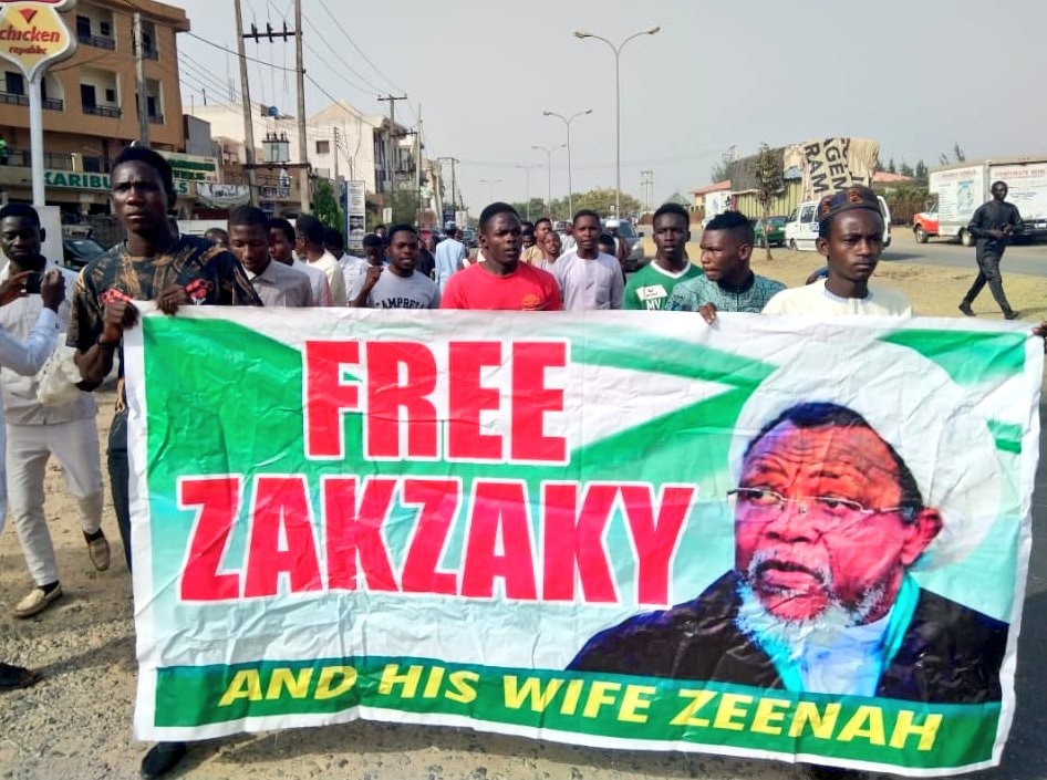 free zakzaky protest in abuja on thursda 2nd of Jan 2020 